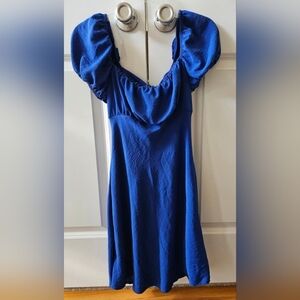 Elegant Blue Off-Shoulder Dress